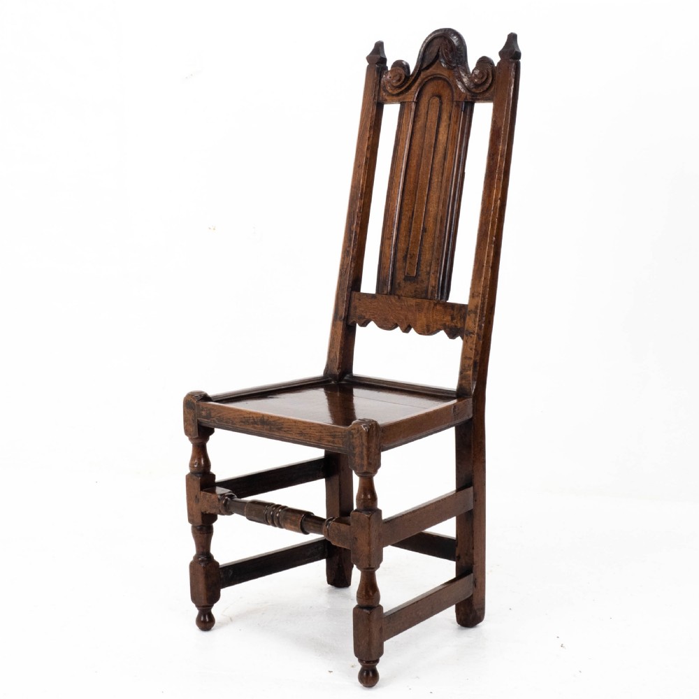 William & Mary Oak High Back Side Chair, Late C17th (Carolean, Jacobean) View X
