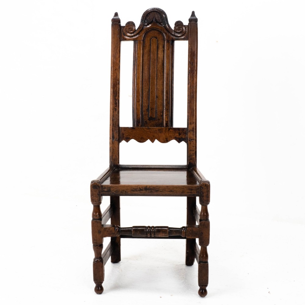 William & Mary Oak High Back Side Chair, Late C17th (Carolean, Jacobean) View XI