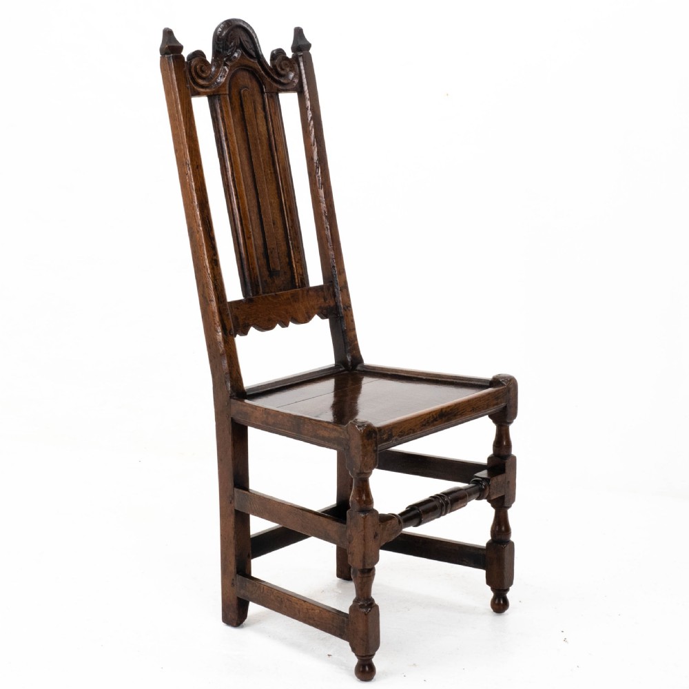 William & Mary Oak High Back Side Chair, Late C17th (Carolean, Jacobean) View XII