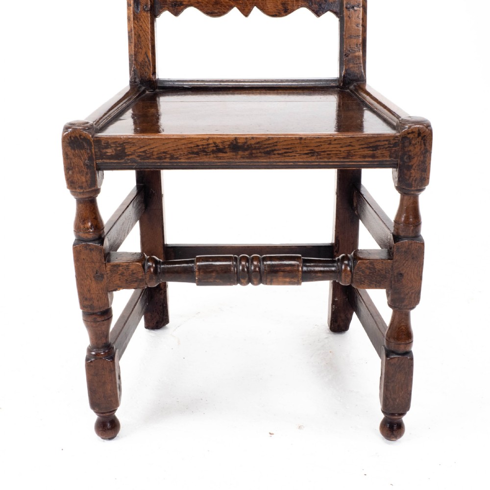 William & Mary Oak High Back Side Chair, Late C17th (Carolean, Jacobean) View XVI
