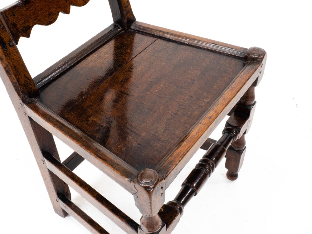 William & Mary Oak High Back Side Chair, Late C17th (Carolean, Jacobean) View XVIII