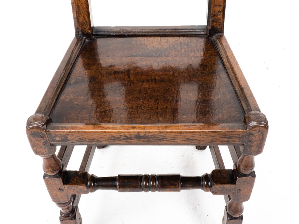 William & Mary Oak High Back Side Chair, Late C17th (Carolean, Jacobean) View XIX