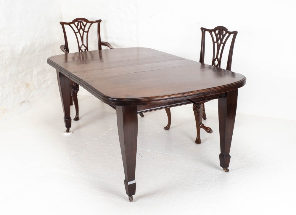Small Edwardian Mahogany Wind-Out Extending Dining Table View II