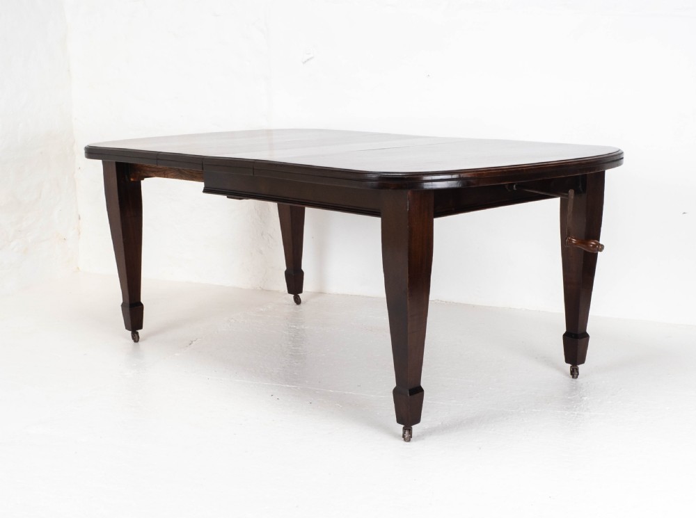 Small Edwardian Mahogany Wind-Out Extending Dining Table View V