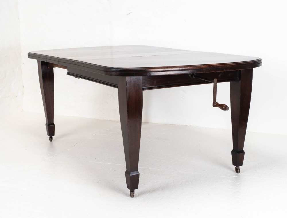 Small Edwardian Mahogany Wind-Out Extending Dining Table View VI