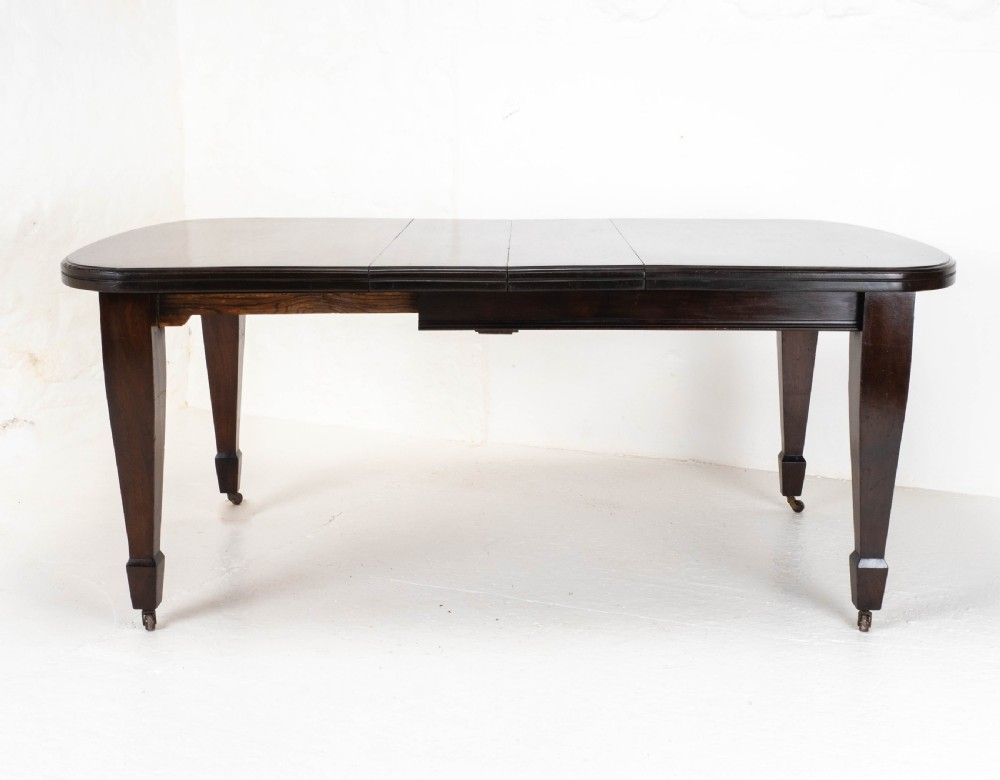Small Edwardian Mahogany Wind-Out Extending Dining Table View VIII