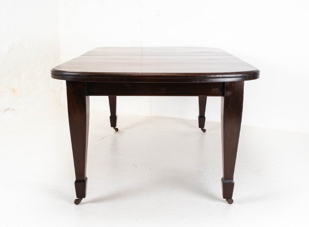 Small Edwardian Mahogany Wind-Out Extending Dining Table View XIII