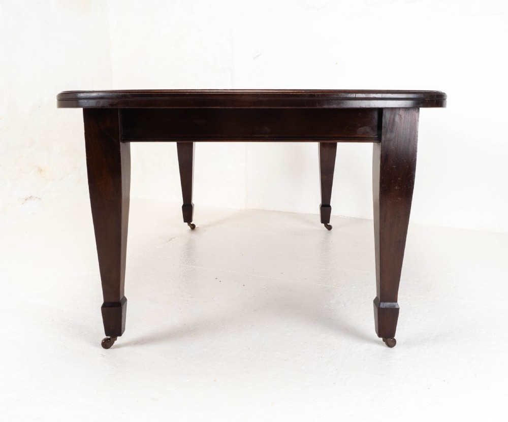 Small Edwardian Mahogany Wind-Out Extending Dining Table View XIV