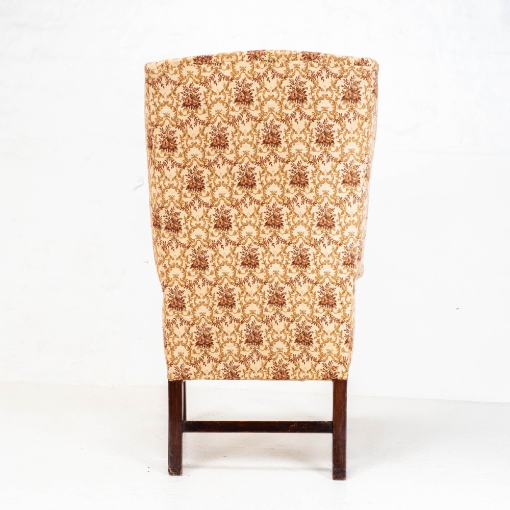 Georgian Elm & Mahogany Wing Back Armchair C18th (George III) View VI
