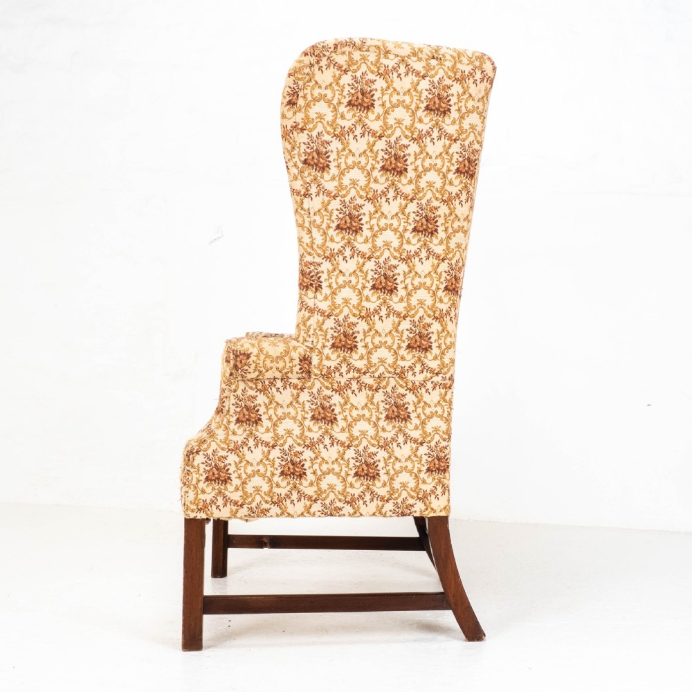 Georgian Elm & Mahogany Wing Back Armchair C18th (George III) View VII