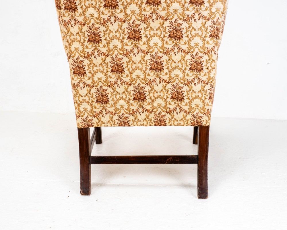 Georgian Elm & Mahogany Wing Back Armchair C18th (George III) View XIV