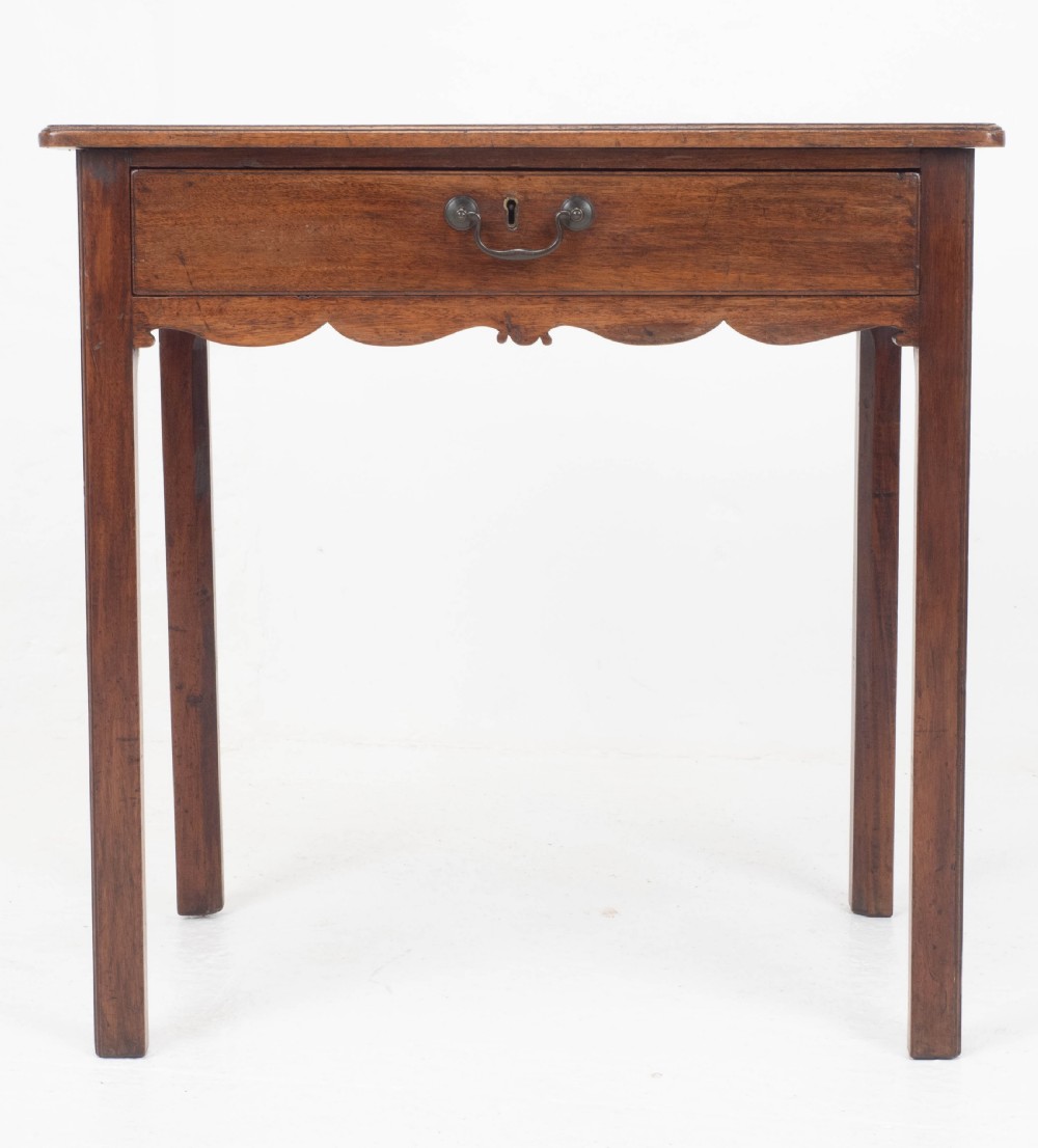 Georgian Mahogany Country Side Table with Drawer