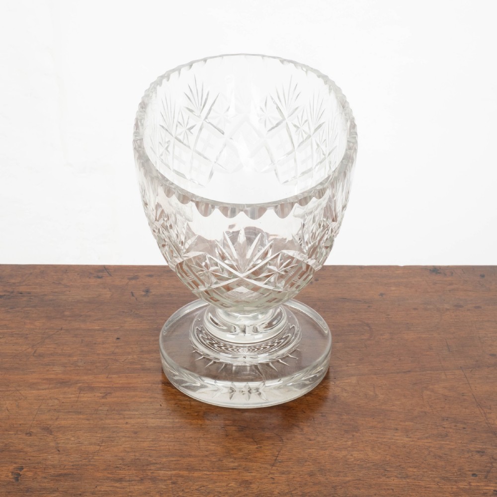 Victorian Large Crystal Cut Glass Oval Pedestal Bowl / Centrepiece C19th View XIII