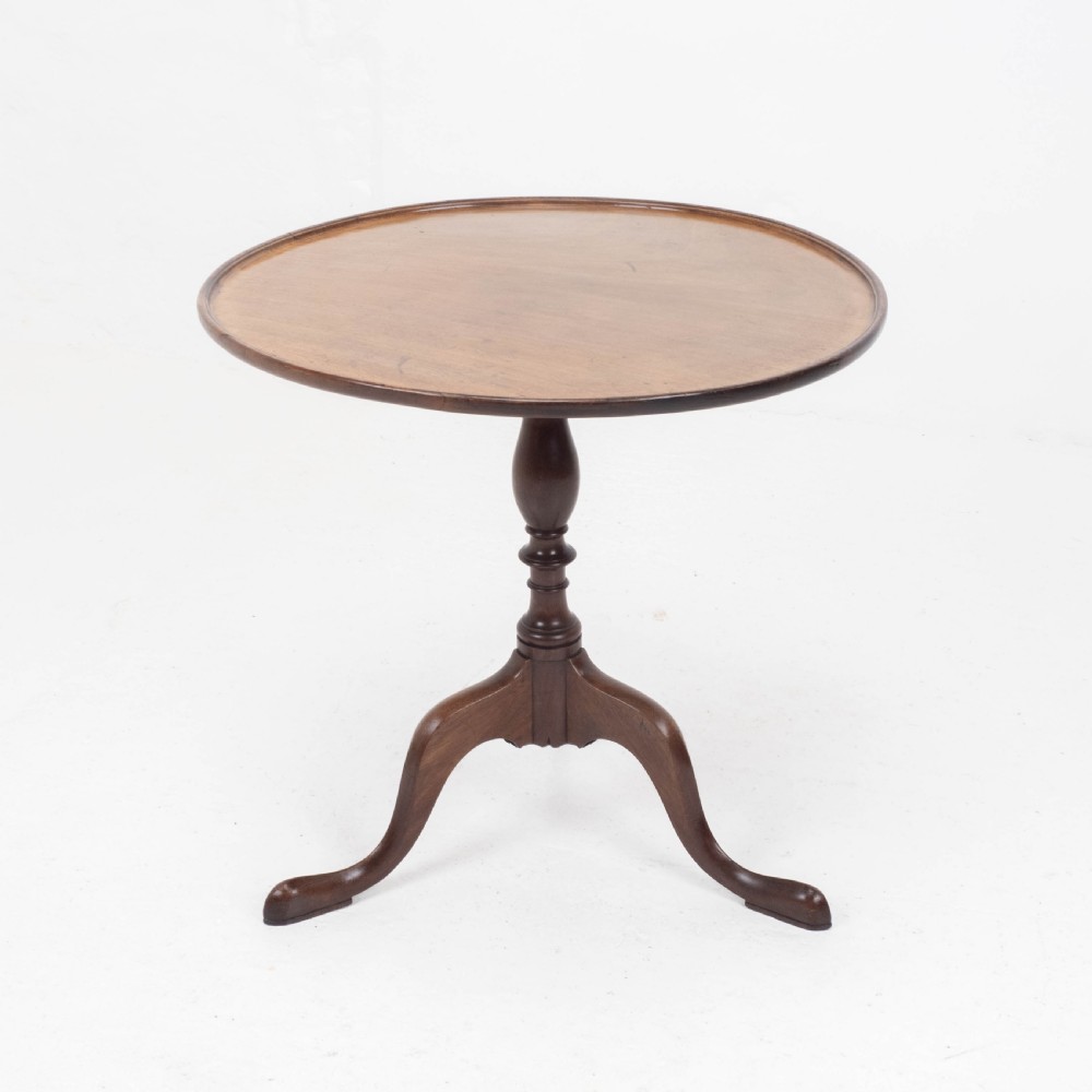 Georgian Style C19th Mahogany Dish Top Tripod Wine or Side Table View IV