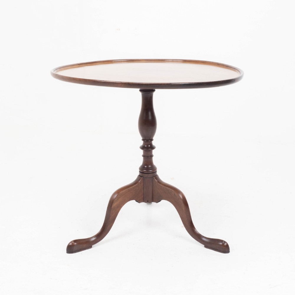 Georgian Style C19th Mahogany Dish Top Tripod Wine or Side Table View V