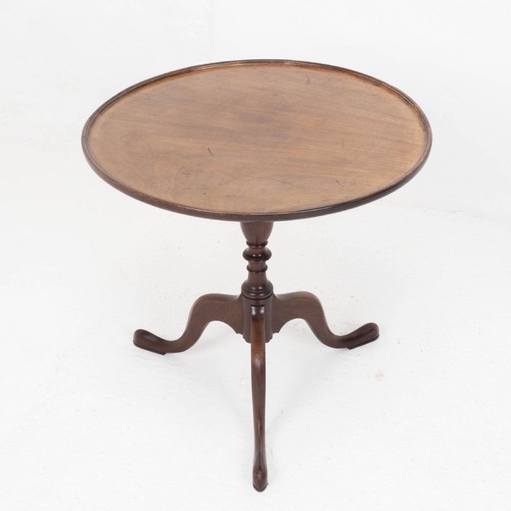 Georgian Style C19th Mahogany Dish Top Tripod Wine or Side Table View XVII