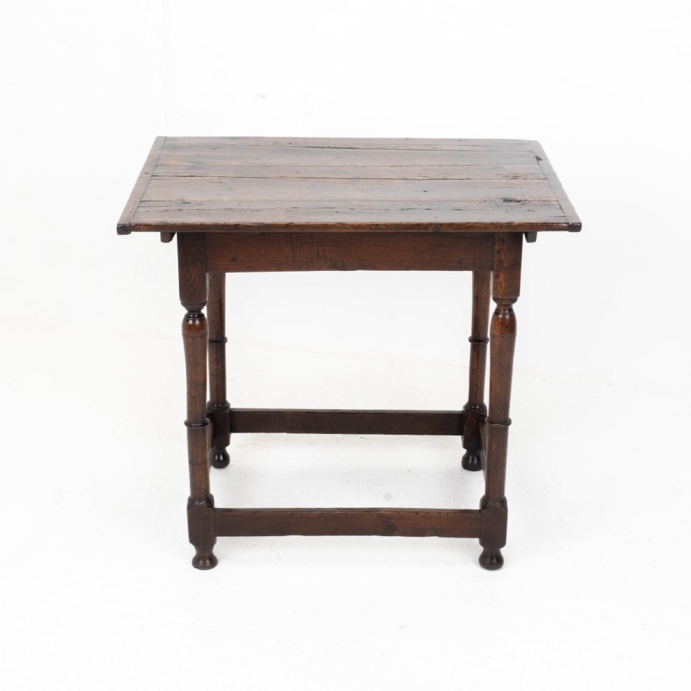 C17th Carolean Oak Plank Top Country Side Table (Jacobean, William & Mary) View V