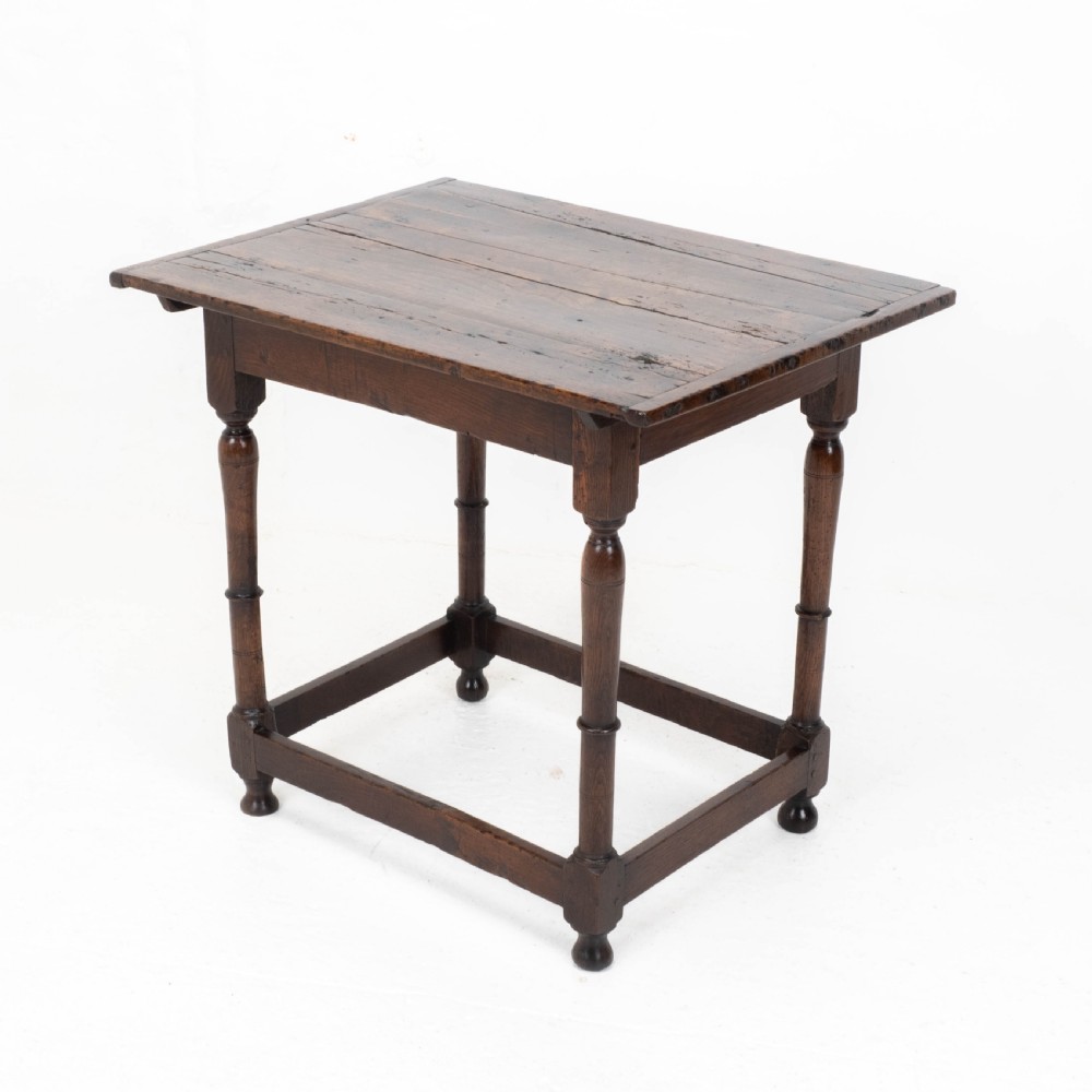 C17th Carolean Oak Plank Top Country Side Table (Jacobean, William & Mary) View VII