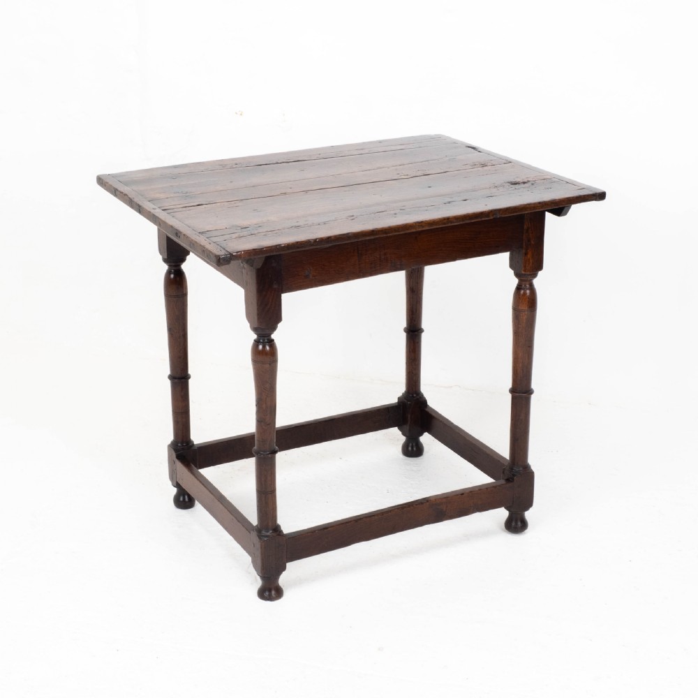 C17th Carolean Oak Plank Top Country Side Table (Jacobean, William & Mary) View VIII