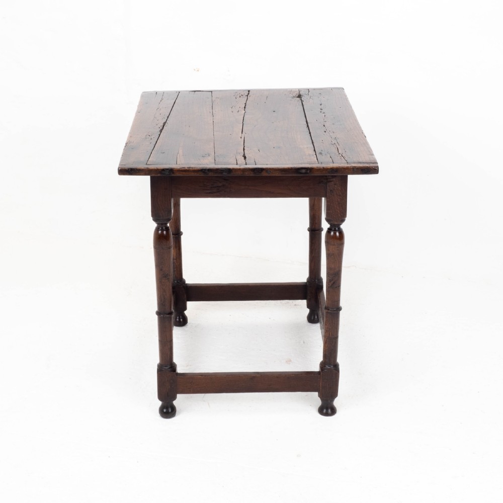 C17th Carolean Oak Plank Top Country Side Table (Jacobean, William & Mary) View IX
