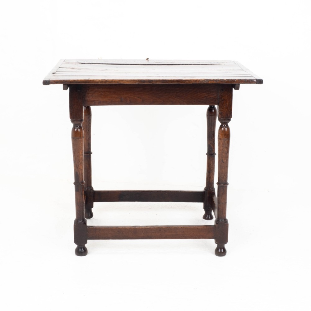 C17th Carolean Oak Plank Top Country Side Table (Jacobean, William & Mary) View XIII