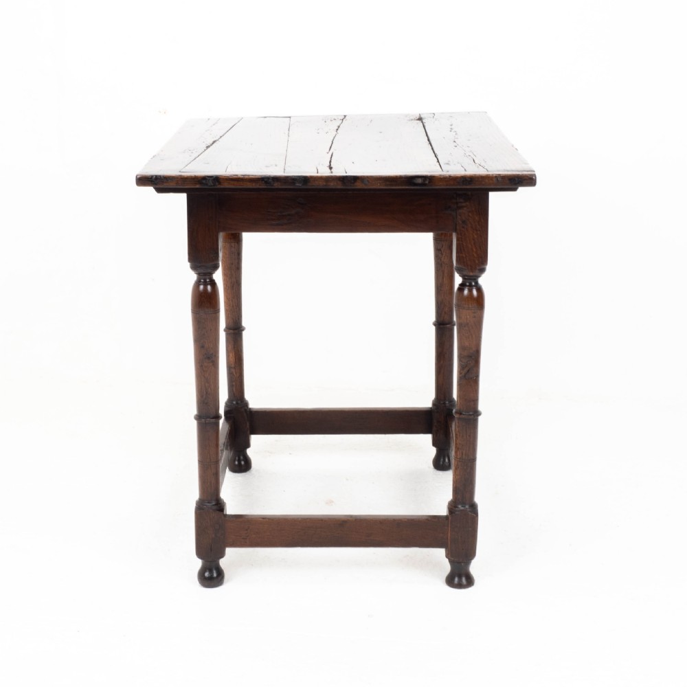 C17th Carolean Oak Plank Top Country Side Table (Jacobean, William & Mary) View XIV