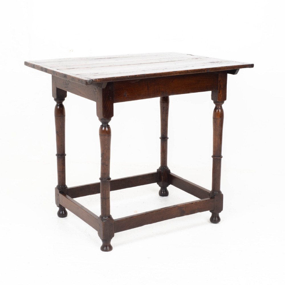 C17th Carolean Oak Plank Top Country Side Table (Jacobean, William & Mary) View XV