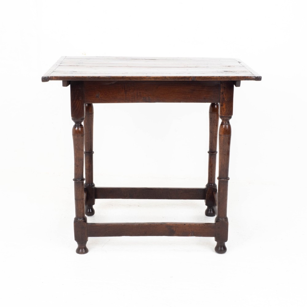 C17th Carolean Oak Plank Top Country Side Table (Jacobean, William & Mary) View XVI