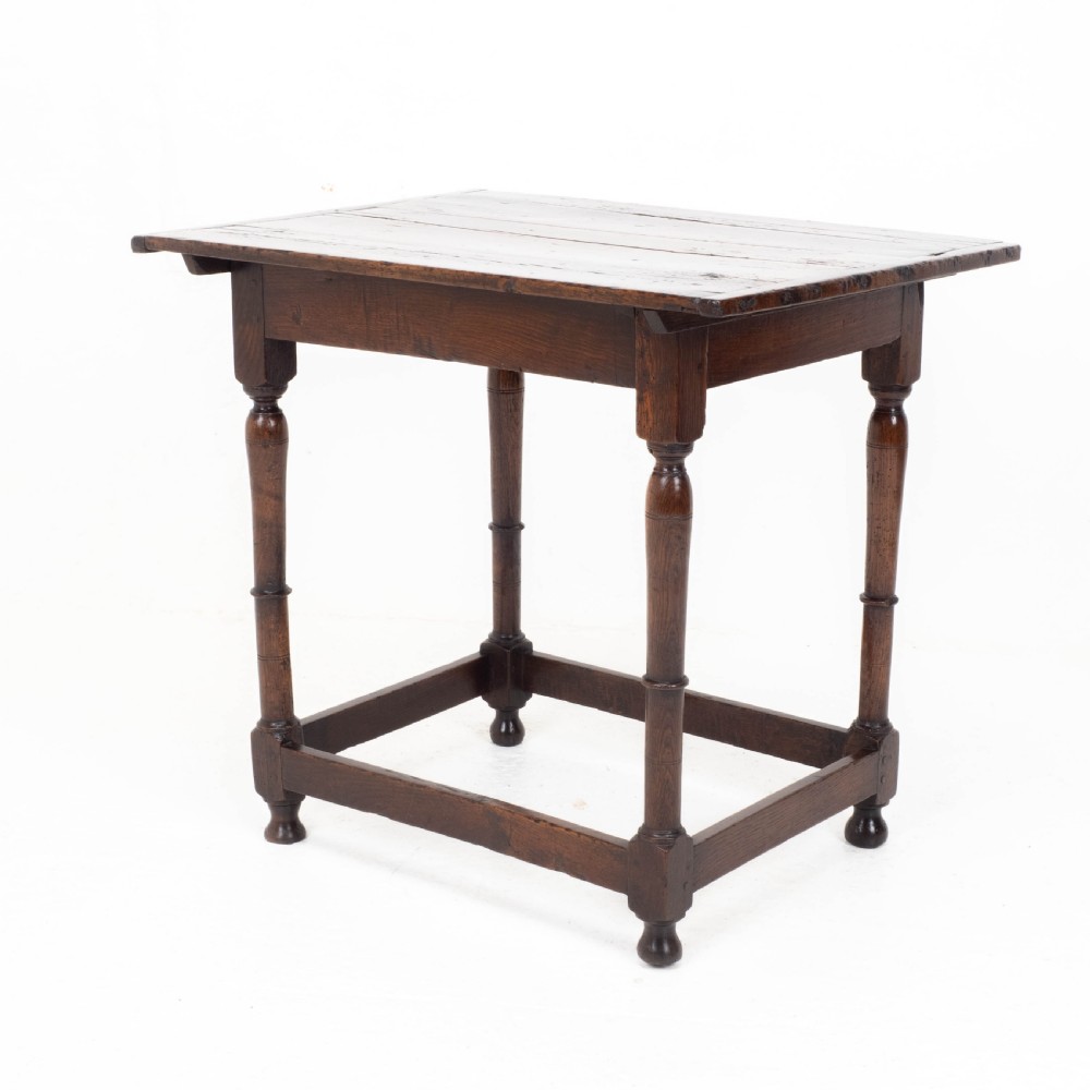 C17th Carolean Oak Plank Top Country Side Table (Jacobean, William & Mary) View XVII