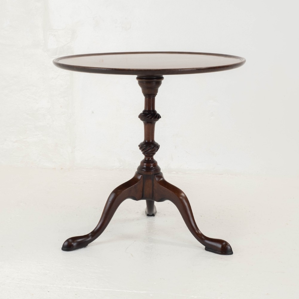 Georgian Style C19th Mahogany Dish Top Tripod Wine or Side Table View IV