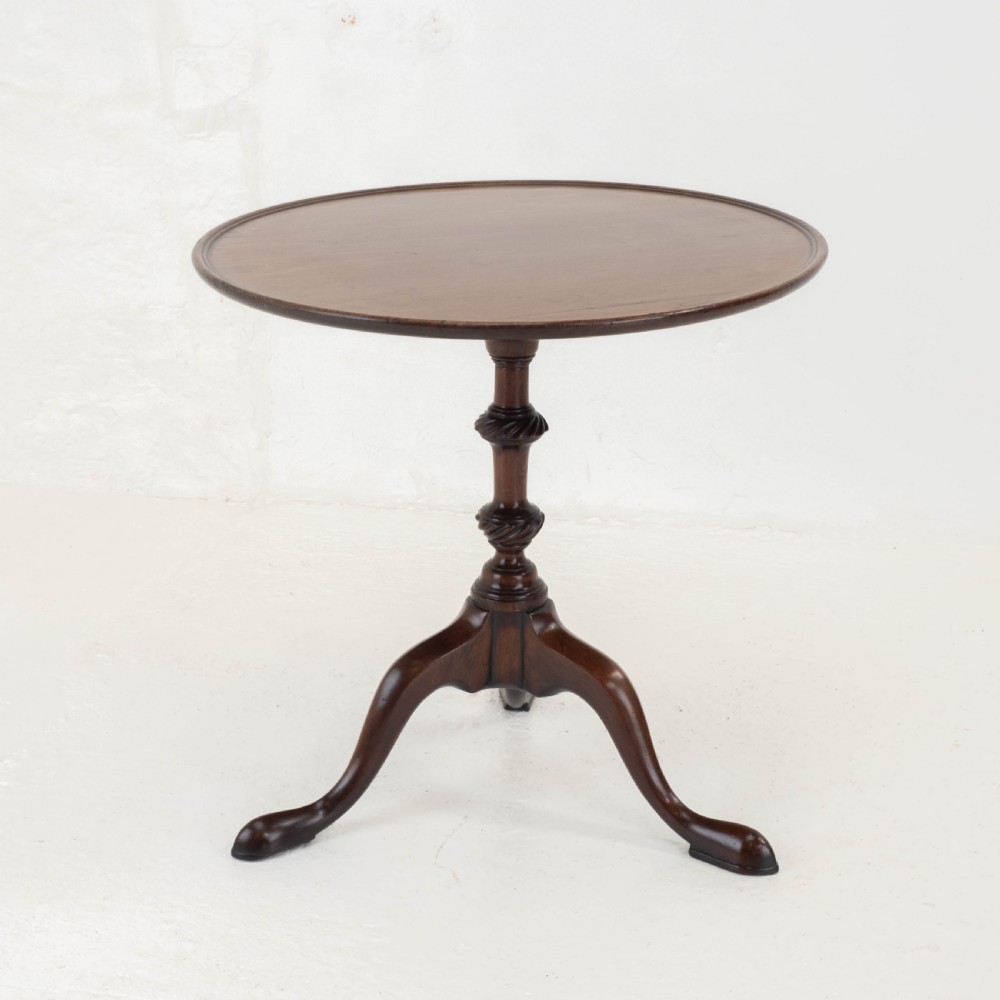 Georgian Style C19th Mahogany Dish Top Tripod Wine or Side Table View V