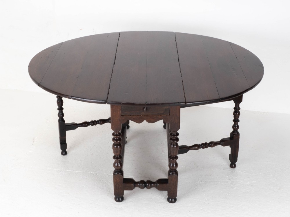 Early C18th Oak Oval Gateleg Country Dining Table (C17th, Jacobean, Carolean) View VI