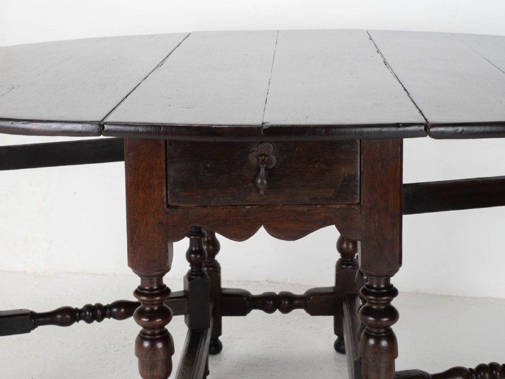 Early C18th Oak Oval Gateleg Country Dining Table (C17th, Jacobean, Carolean) View VIII