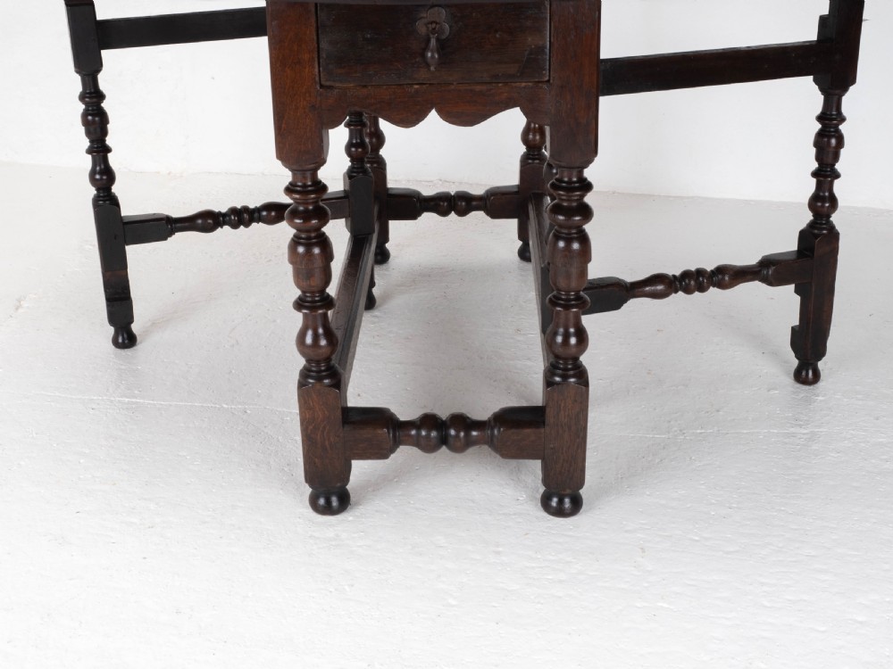 Early C18th Oak Oval Gateleg Country Dining Table (C17th, Jacobean, Carolean) View XII