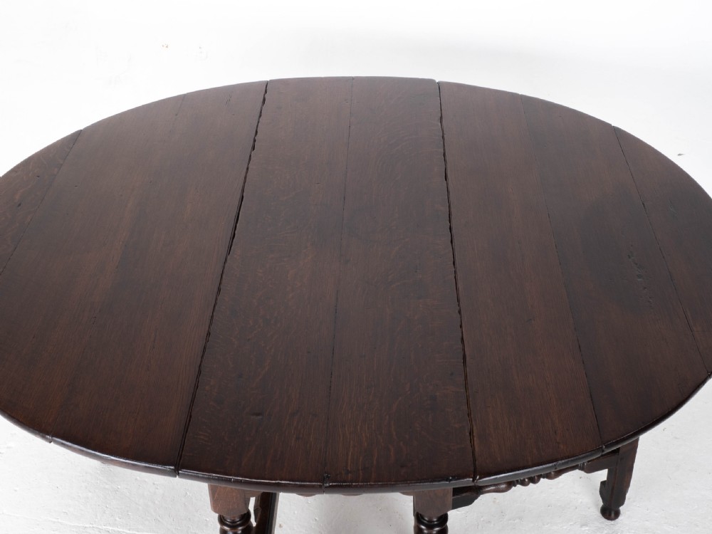 Early C18th Oak Oval Gateleg Country Dining Table (C17th, Jacobean, Carolean) View XIV