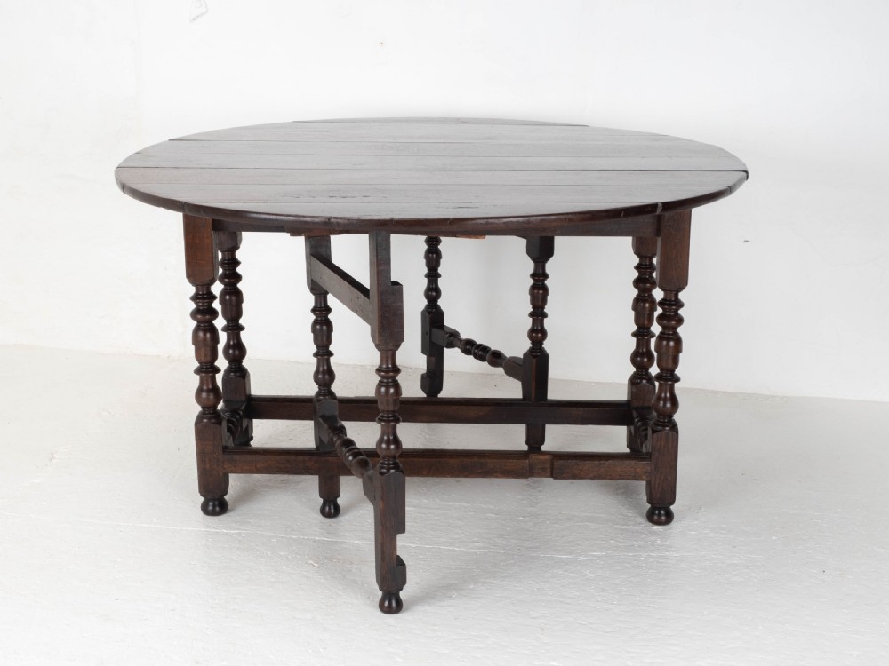 Early C18th Oak Oval Gateleg Country Dining Table (C17th, Jacobean, Carolean) View XV