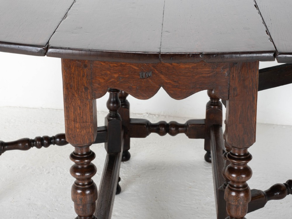 Early C18th Oak Oval Gateleg Country Dining Table (C17th, Jacobean, Carolean) View XIX
