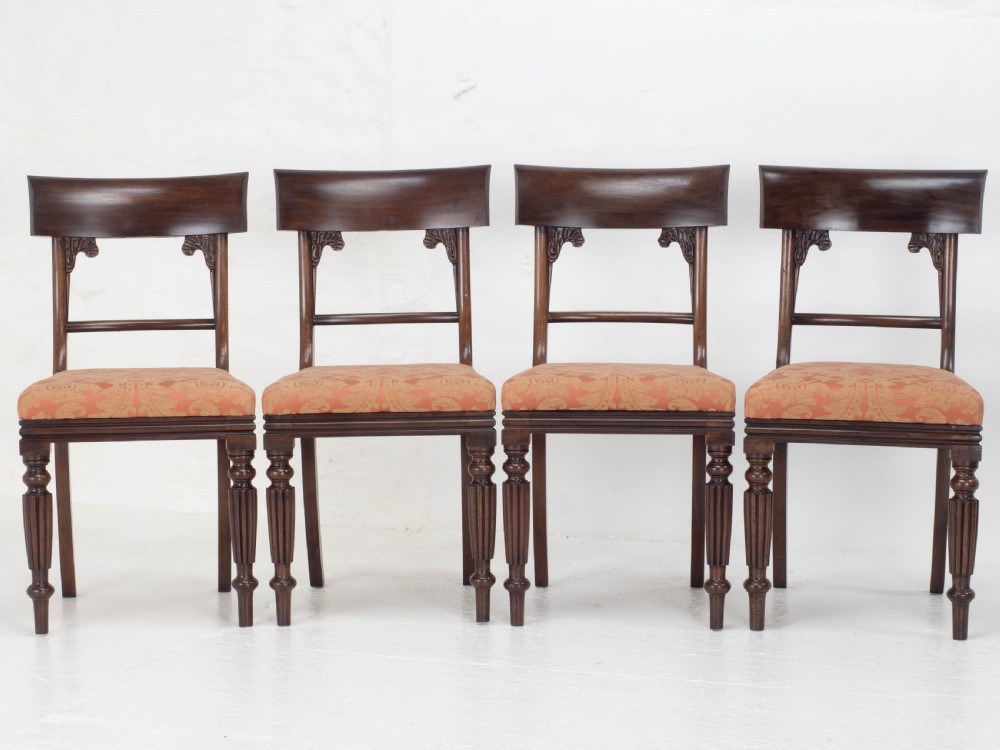 Set of 8 Regency / William IV Bar Back Mahogany Dining Chairs & Carver View V