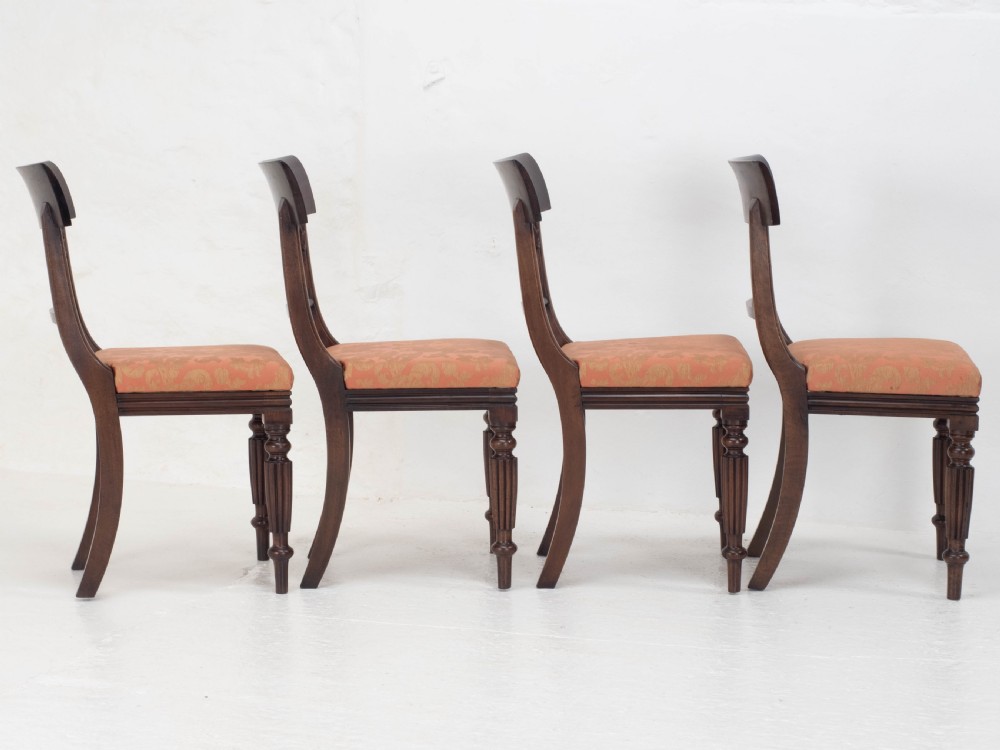 Set of 8 Regency / William IV Bar Back Mahogany Dining Chairs & Carver View VII