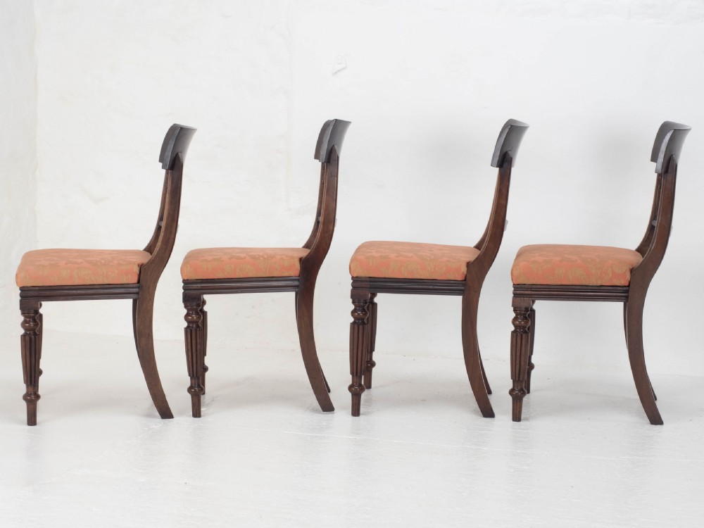 Set of 8 Regency / William IV Bar Back Mahogany Dining Chairs & Carver View IX