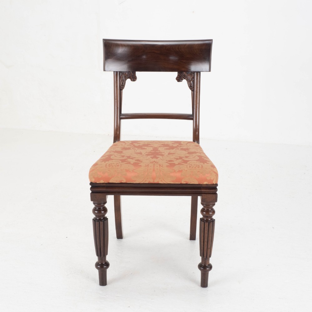 Set of 8 Regency / William IV Bar Back Mahogany Dining Chairs & Carver View XIV