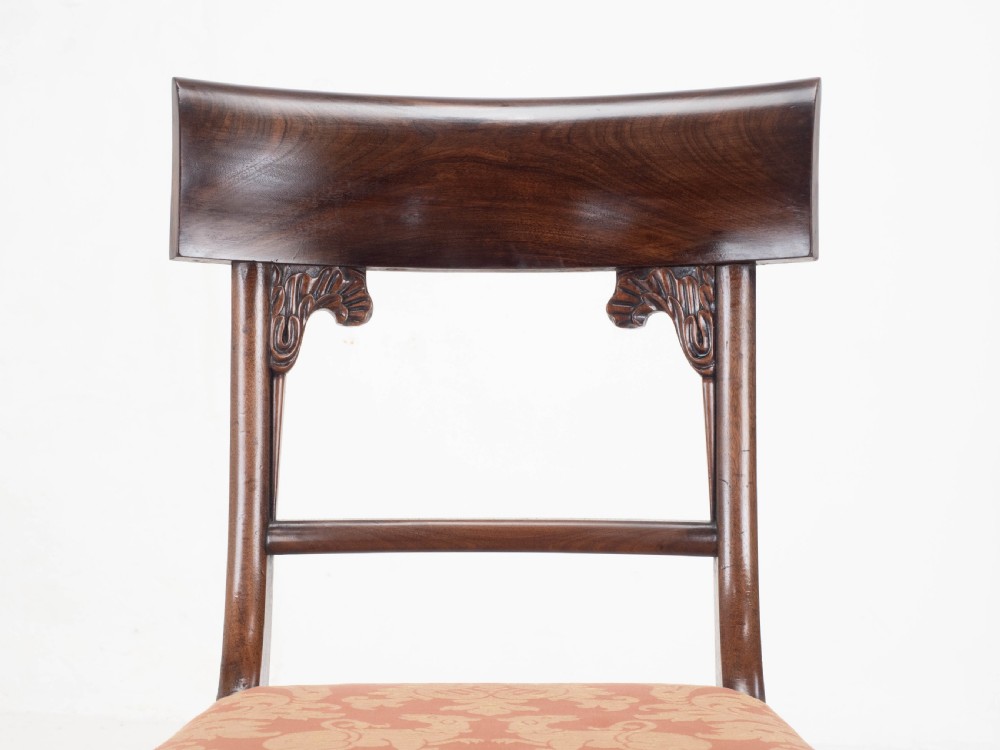 Set of 8 Regency / William IV Bar Back Mahogany Dining Chairs & Carver View XVI