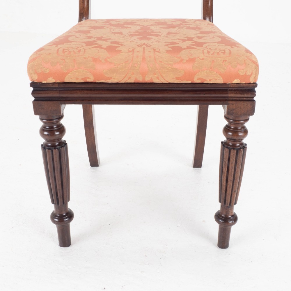 Set of 8 Regency / William IV Bar Back Mahogany Dining Chairs & Carver View XVII