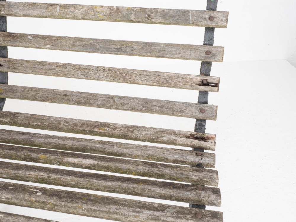 Victorian Strapwork Iron Slatted Garden Bench C19th View XII