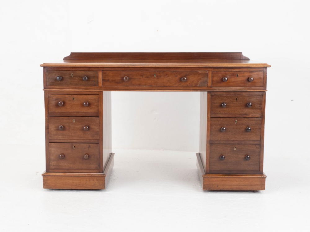Victorian Maple and Co Mahogany Pedestal Desk C1876 View II