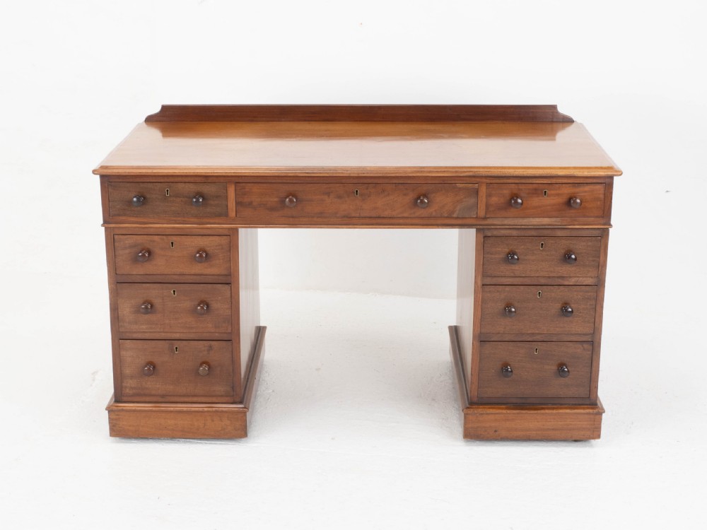 Victorian Maple and Co Mahogany Pedestal Desk C1876 View III
