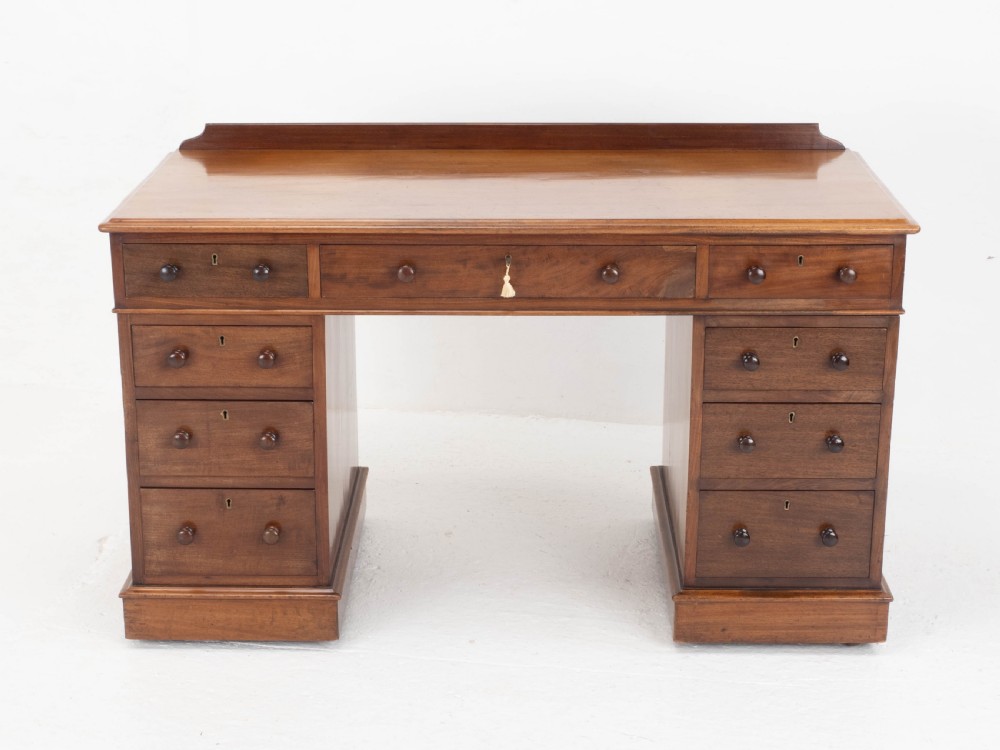 Victorian Maple and Co Mahogany Pedestal Desk C1876 View IV