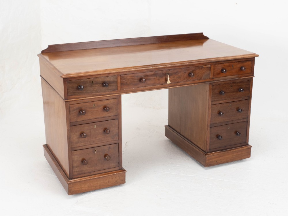 Victorian Maple and Co Mahogany Pedestal Desk C1876 View V