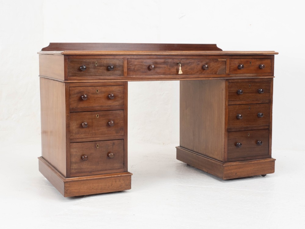 Victorian Maple and Co Mahogany Pedestal Desk C1876 View VI