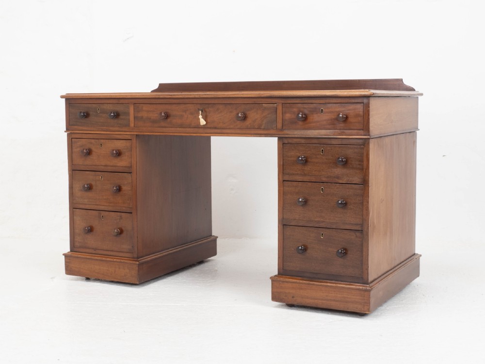 Victorian Maple and Co Mahogany Pedestal Desk C1876 View VII